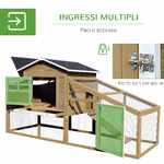 PawHut-Pollaio-per-Galline-Ovaiole-da-Esterno-con-Zona-di-Corsa-Zona-di-Nidificazione-e-Vassoio-Estraibile-da-Giardino-in-Legno-200x80x105-cm