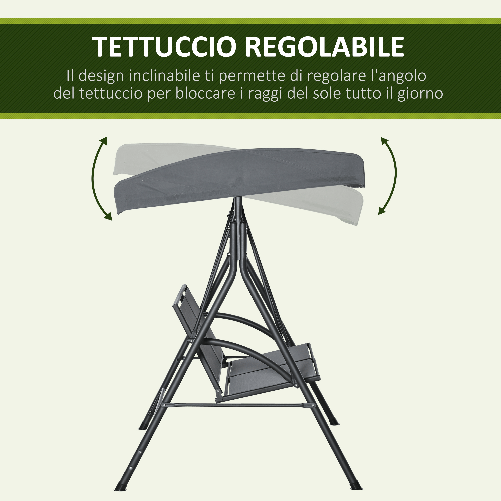 Outsunny-Dondolo-a-2-Posti-da-Giardino-con-Tettuccio-Regolabile-140x118x162cm-Grigio