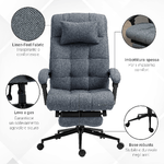 Vinsetto-Sedia-da-Ufficio-Ergonomica-Reclinabile-Sedia-Direzionale-con-Schiena-Alta-Poltrona-Ufficio-con-Poggiatesta-e-Poggiapiedi-Estraibile-66x70x116-124cm-Grigio