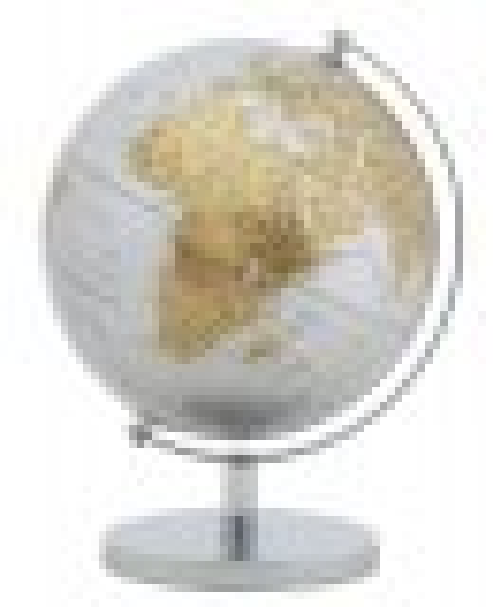 Mappamondo girevole da appoggio 20x28cm Argento e Rugine