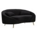 DIVANETTO 2 POSTI OSLO C/CUSCINI NERO CM 148X84X68