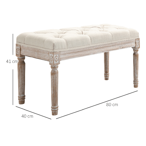 HOMCOM-Panca-Fondo-Letto-Imbottita-con-Rivestimento-Effetto-Lino-e-Gambe-in-Legno-80x40x41cm-Beige