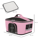 PawHut-Borsa-Trasportino-per-Cani-e-Gatti-con-2-Porte-a-Cerniera-50x35x36cm-Rosa