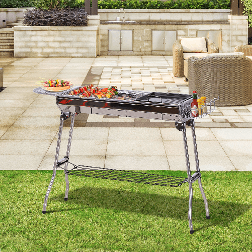 Outsunny-Barbecue--a-Carbonella-Pieghevole-Portatile-in-Acciaio-104x33x70cm