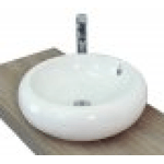 Lavabo da appoggio con troppo pieno 52x17cm bianco Mues Round