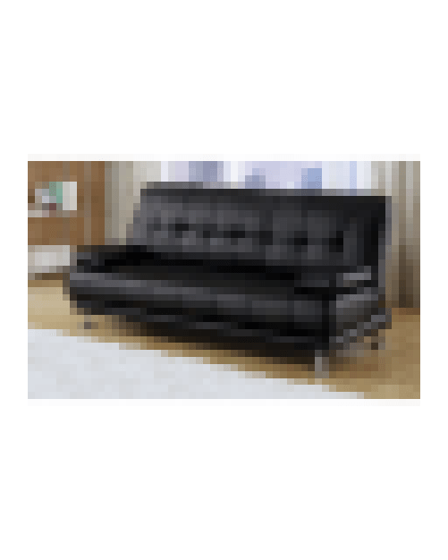 Divano letto tre posti, reclinabile, ecopelle nero Sicorage 187cm Crucy