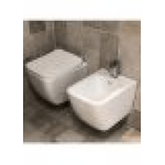 Coppia di sanitari wc e bidet sospesi ceramica SICENA SQUARED