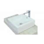 Lavabo da appoggio con troppo pieno 46x46x15 cm bianco Mues Miral