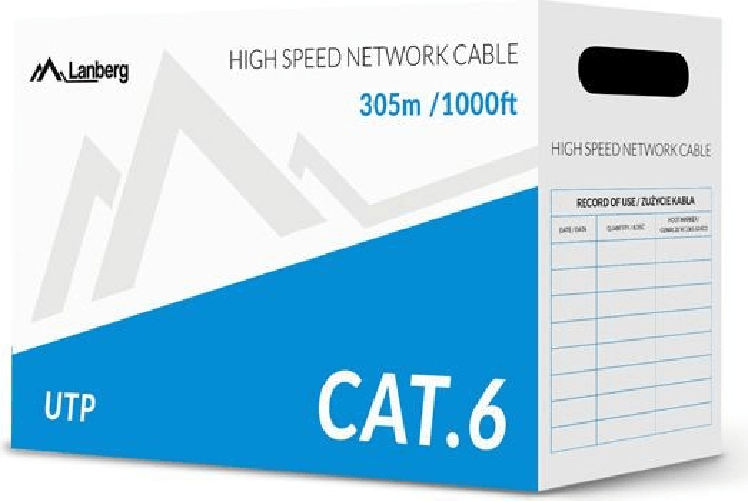 Lanberg-CAT-6-Ikke-afskrmet-parsnoet--UTP--305-m-dimensioni-cavo-sfuso-RAL-7035