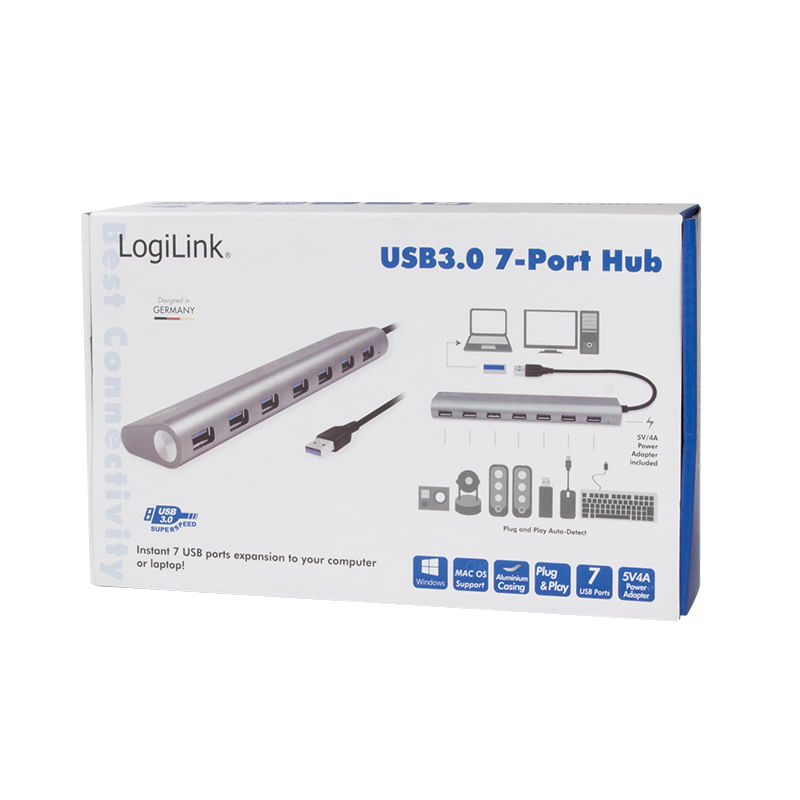 LogiLink-USB-3.0-Hub-7-porte-gr-7-porte-alluminio