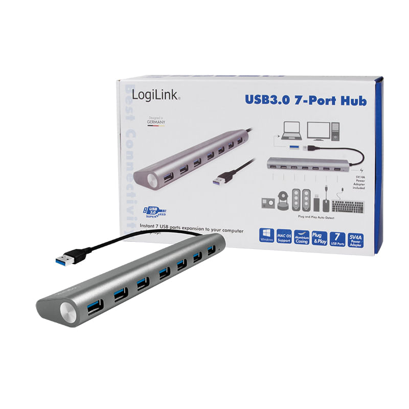 LogiLink-USB-3.0-Hub-7-porte-gr-7-porte-alluminio