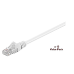 Microconnect V-UTP501WVP cavo di rete Bianco 1 m Cat5e U/UTP UTP (U/UTP CAT5e 1m White 10 Pack - 1 pcs.  10 pcs. in one