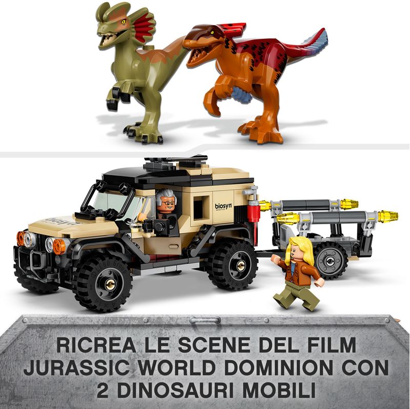 LEGO-Jurassic-World-76951-Trasporto-del-Piroraptor-e-del-Dilofosauro-Giochi-per-Bambini-di-7--Anni-con-Dinosauro-Giocattolo