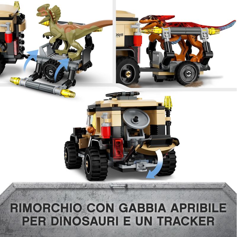 LEGO-Jurassic-World-76951-Trasporto-del-Piroraptor-e-del-Dilofosauro-Giochi-per-Bambini-di-7--Anni-con-Dinosauro-Giocattolo