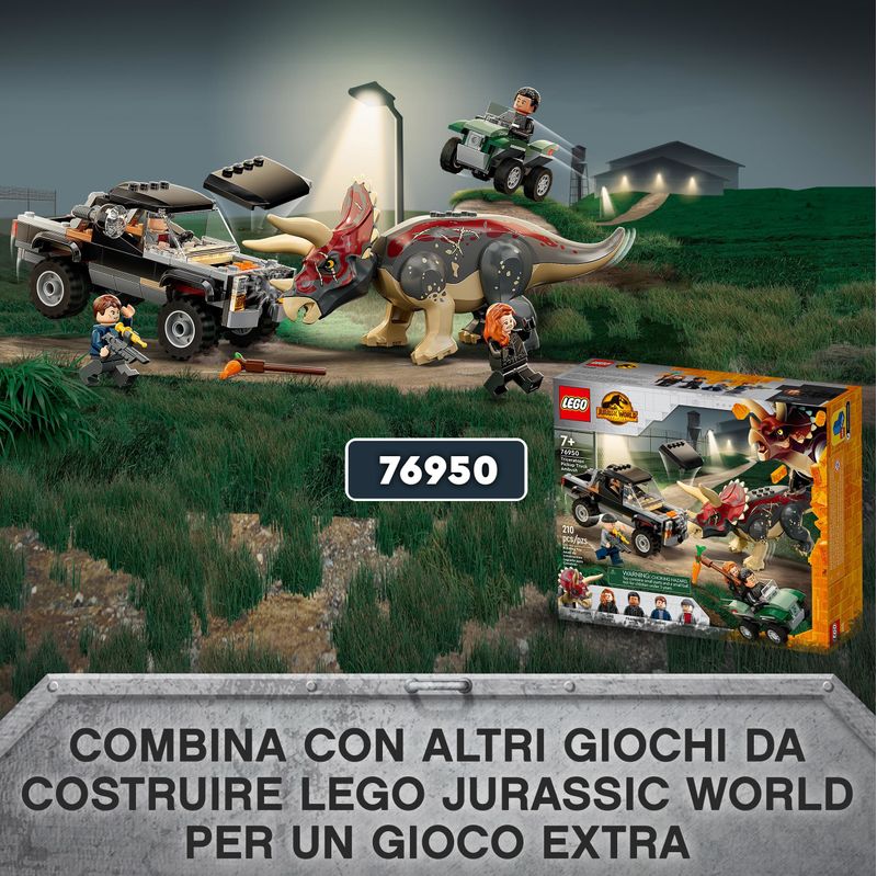 LEGO-Jurassic-World-76951-Trasporto-del-Piroraptor-e-del-Dilofosauro-Giochi-per-Bambini-di-7--Anni-con-Dinosauro-Giocattolo