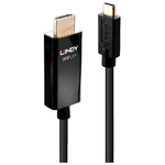 Lindy 43292 cavo e adattatore video 2 m USB tipo-C HDMI tipo A (Standard) Nero