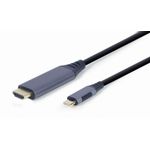 Cablexpert Gembird CC-USB3C-HDMI-01-6 cavo e adattatore video 1,8 m USB tipo-C HDMI tipo A (Standard) Nero, Grigio