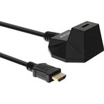 InLine Prolunga HDMI con supporto HDMI ad alta velocità - 4K2K - spina - nero/oro - 3 m