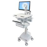 Ergotron StyleView Alluminio, Grigio, Bianco Pannello piatto Carrello multimediale