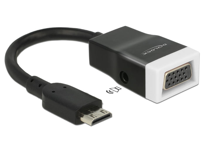 High-Speed-HDMI-mini-C-19-Pin-Stecker--VGA-15-Pin-Buchse--35-mm-3-Pin-Klinkenbuchse--Chipsatz-CH7101--VGA-Anschluss-ohne