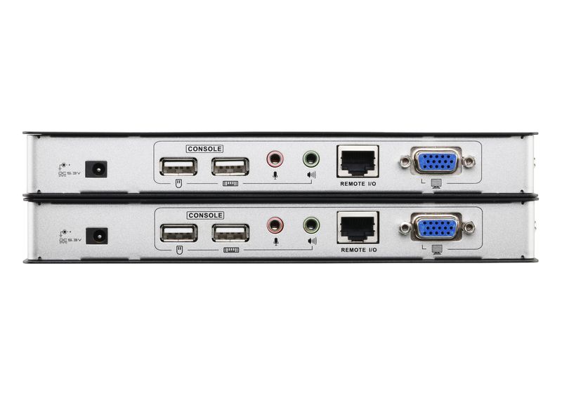 Typ-KVM-Extender--Monitor-VGA--Tastatur-Maus-USB--Audio-Lautsprecher-Mikrofon--LAN-1x-100Base-TX--Auflsung-1600x1200