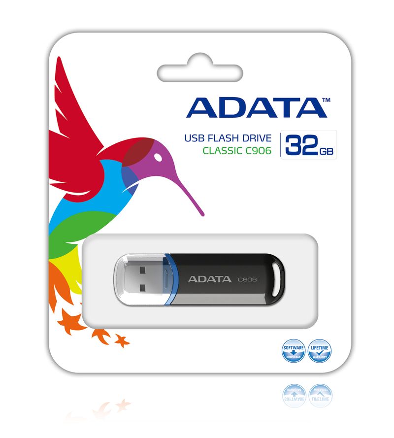 ADATA-32GB-C906-unit--flash-USB-USB-tipo-A-2.0-Nero--ADATA-32GB-C906-USB-2.0-Memory-Pen-Compact-Black---Blue-