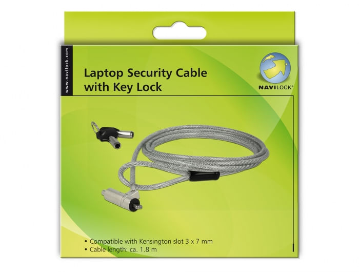 Cavo-di-sicurezza-per-notebook-Navilock-con-chiave-per-slot-Kensington-3-x-7-mm