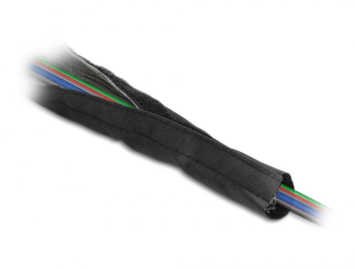 Delock-Tubo-intrecciato-schermante-EMC-con-chiusura-in-velcro-1-m-x-25-mm-nero