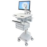 Ergotron StyleView Alluminio, Grigio, Bianco Pannello piatto Carrello multimediale