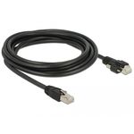 Delock - Cavo patch - RJ-45 (M) avvitabile a RJ-45 (M) - 3 m - Cavo SSTP - CAT 6 - nero