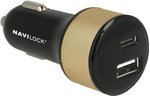 Adattatore-di-ricarica-per-auto-Navilock-1-x-USB-Type-C--1-x-USB-Type-A