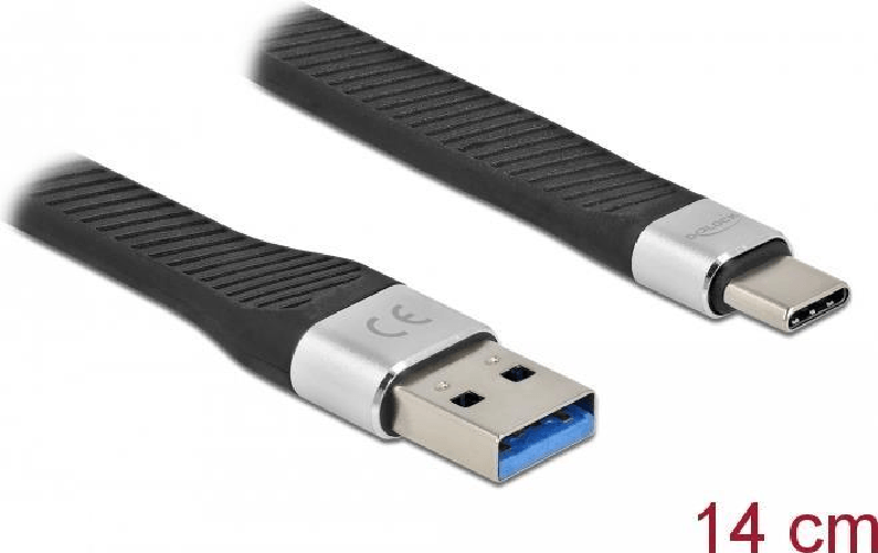 Delock-Cavo-a-nastro-FPC-da-USB-Tipo-A-a-USB-Tipo-C-14-cm-PD-3A