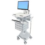 Ergotron StyleView Alluminio, Grigio, Bianco Pannello piatto Carrello multimediale