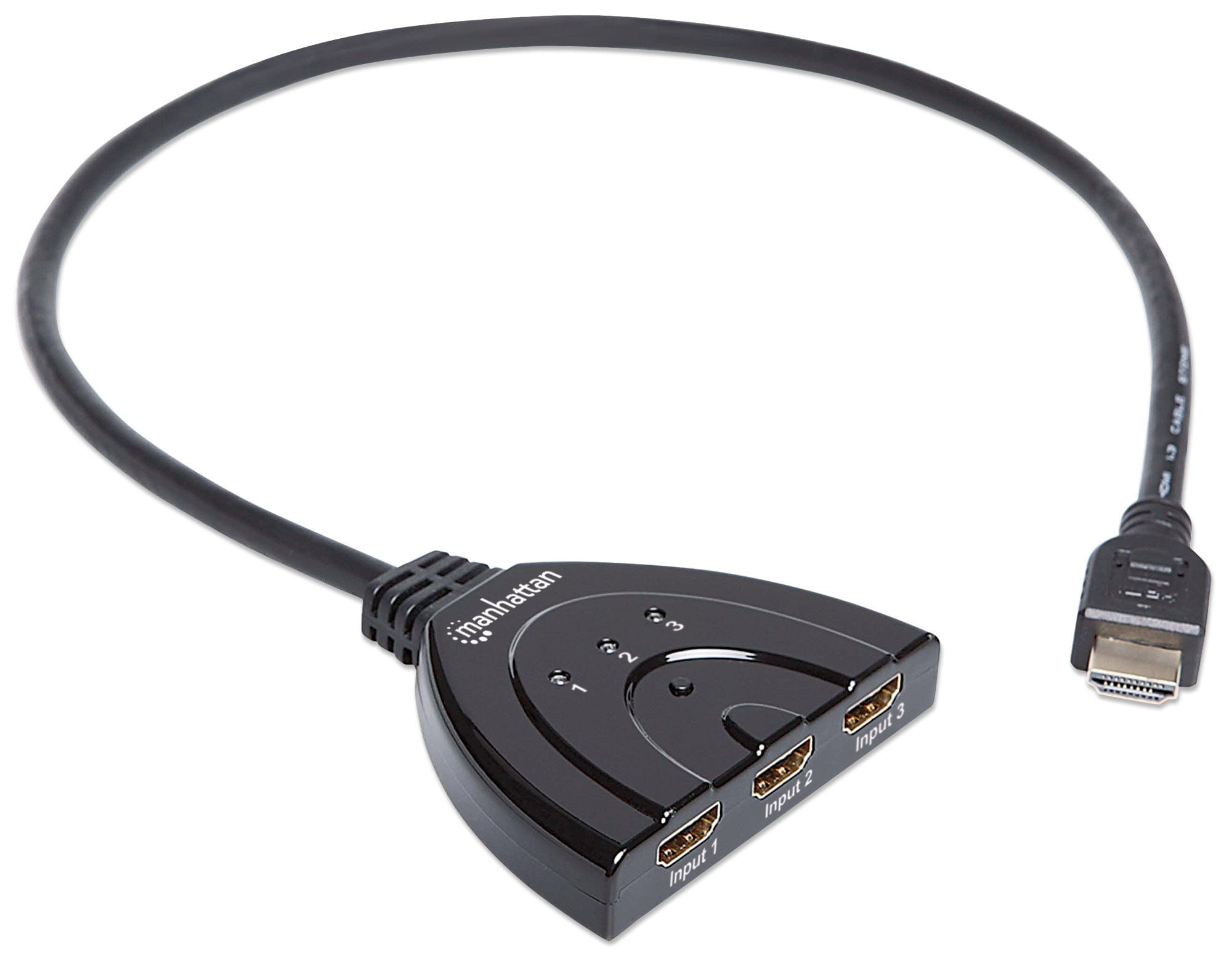 Manhattan 207843 conmutador de vdeo HDMI (HDMI Switch 3-Port 1080p Connects x3 HDMI sources to x1 display Manual Switchi