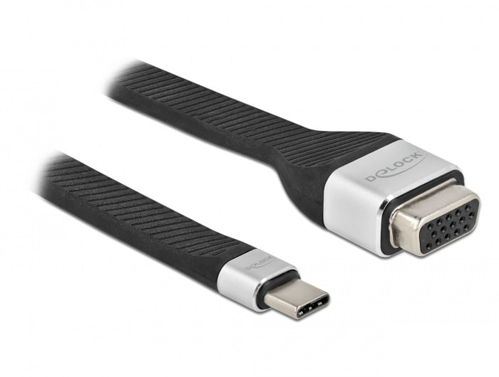 Delock-Cavo-a-nastro-FPC-da-USB-Type-C-a-VGA--DP-Alt-Mode--da-13-cm