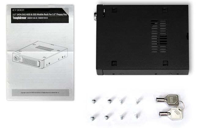 IcyDock-ToughArmor-MB991SK-B---Rugged-Full-Metal-2.5-SATA-HDD---SSD-Mobile-Rack-for-External-3.5--Drive-Bay