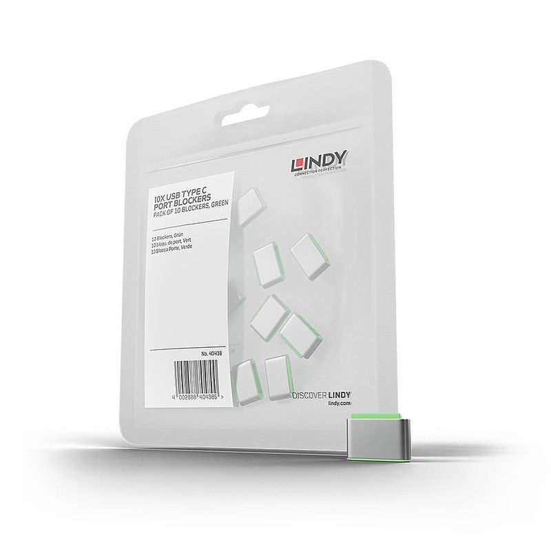 Lindy-40438-clip-sicura-USB-tipo-C-Verde-10-pz