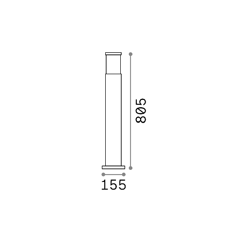 Piantana-Palo-Da-Esterno-Moderna-Tronco-Alluminio-Grigio-1-Luce-E27-H80Cm