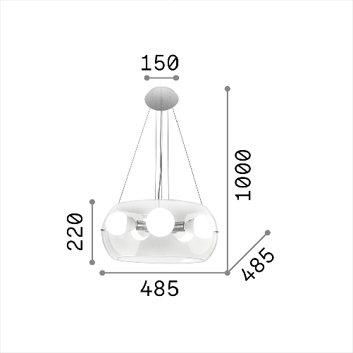 Sospensione-Moderna-Audi-10-Metallo-Trasparente-5-Luci-E27