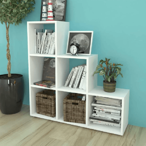 Libreria-Scalare---Scaffale-Espositore-107-cm-Bianco