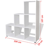 Libreria-Scalare---Scaffale-Espositore-107-cm-Bianco