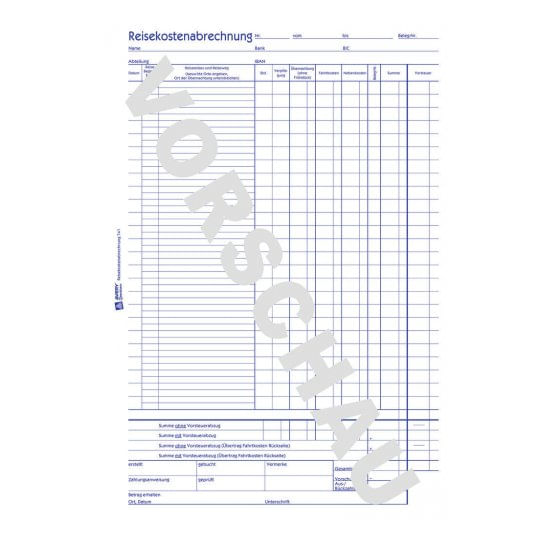 AVERY-Zweckform-modulo-libro-nota-spese-di-viaggio-mensile-741-DIN-A4-1x-50-pagine