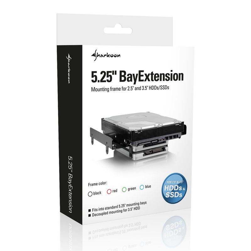 SHARKOON-5.25-BAYEXTENSION-BLACK-5.25-HDD-SSD-MOUNTING-FRAME