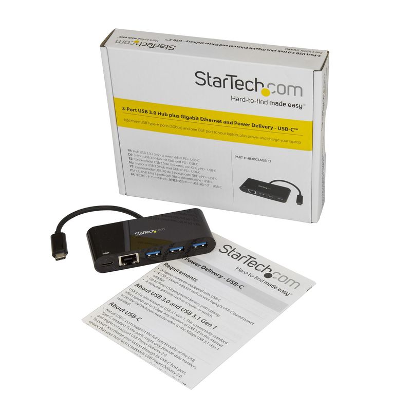 StarTech.com-Hub-USB-3.0--5Gbps--a-3-porte-con-Gigabit-Ethernet-e-Power-Delivery---Hub-USB-Tipo-C-con-GbE-Alimentato--HB30C3AGEPD-