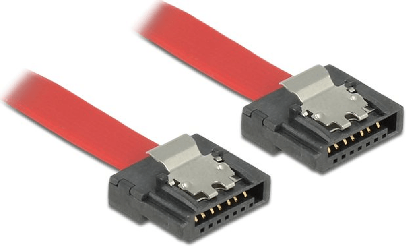 DeLOCK-FLEXI---SATA-Kabel---Serial-ATA-150-300-600---7-poliges-SATA--M----7-poliges-SATA--M----70cm---verriegelt---Rot--