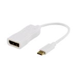 Deltaco USBC-DP1 Videokabel-Adapter 0,1 m USB Typ-C DisplayPort Weiß (USBC-DP1)