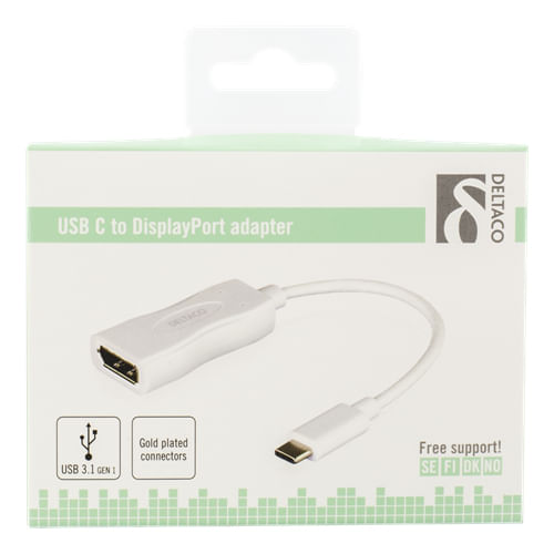 Deltaco-USBC-DP1-Videokabel-Adapter-01-m-USB-Typ-C-DisplayPort-Weiß--USBC-DP1-