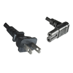 Microconnect PE110718A cavo di alimentazione Nero 18 m Accoppiatore C7 (Power Cord US - C7 Angled 1.8m - Black - H05VV-F