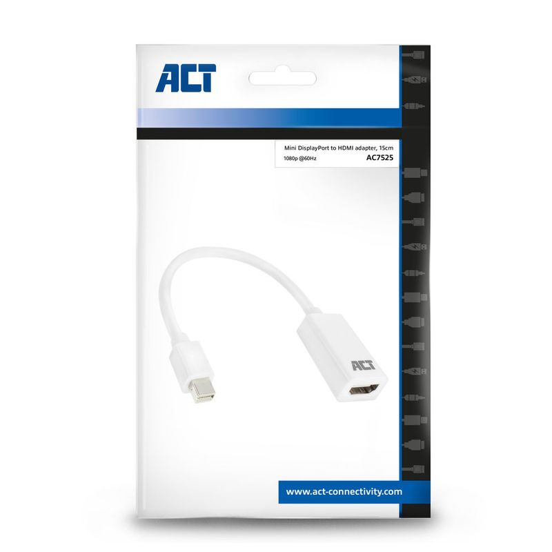 Adattatore-cavo-video-ACT-AC7525-015-m-Mini-DisplayPort-HDMI-Tipo-A--Standaard--Wit