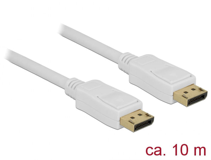 Cavo-Delock-DisplayPort-1.2-maschio--DisplayPort-maschio-bianco-4K-60-Hz-10-m